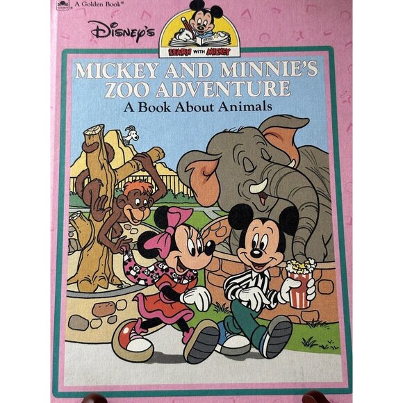 Mickey and Minnie's Zoo Adventures Disney's Learn Vtg Book Series 1st Ed 1990 - Picture 4 of 12